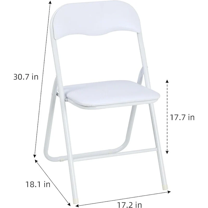4 Folding Chairs with Cushion, with Non-Slip Feet Pads