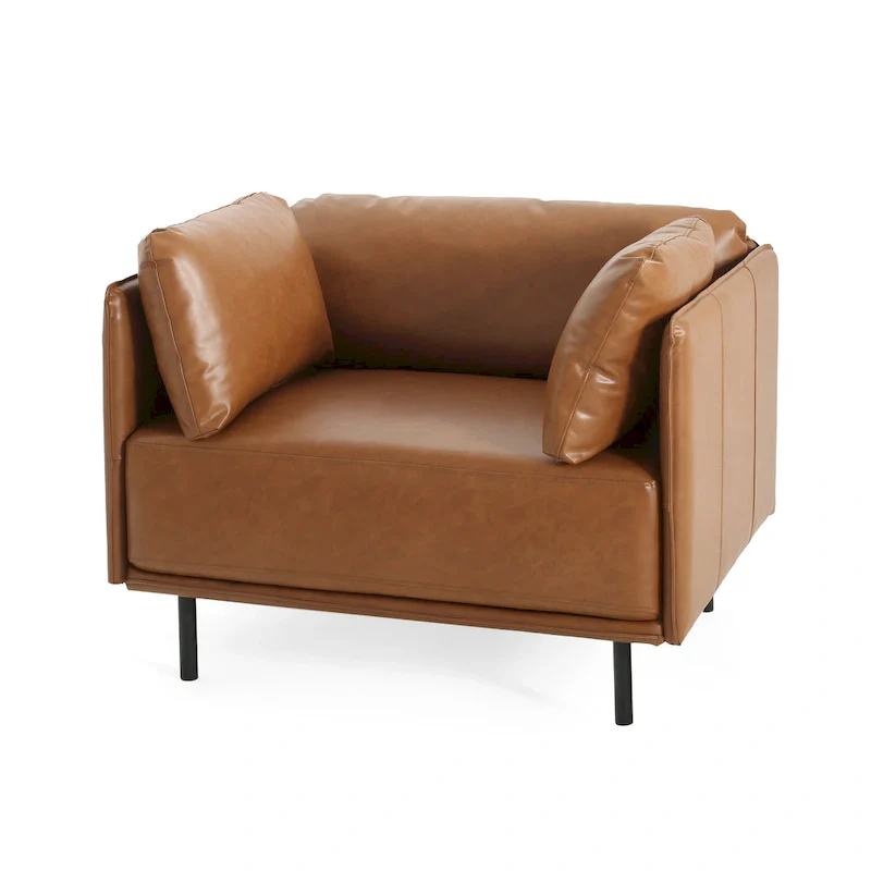 Brown 39.17  Accent Chair with Metal Legs