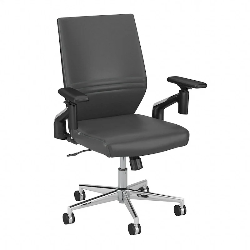 Cabot Mid Back Leather Office Chair by Bush Furniture