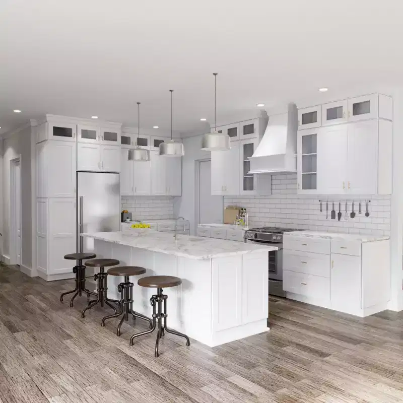 HOMLUX Easy-DIY Shaker White Ready to Assemble Wall Kitchen Cabinet Glass NOT Included