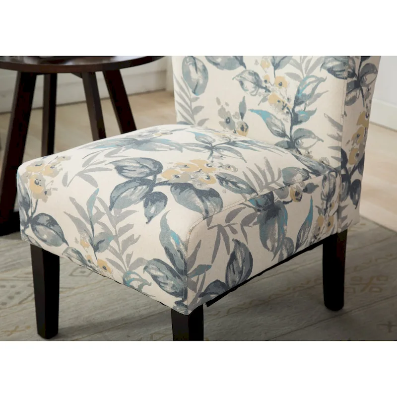 Blue Leaves 29.13  Upholstered Accent Chair