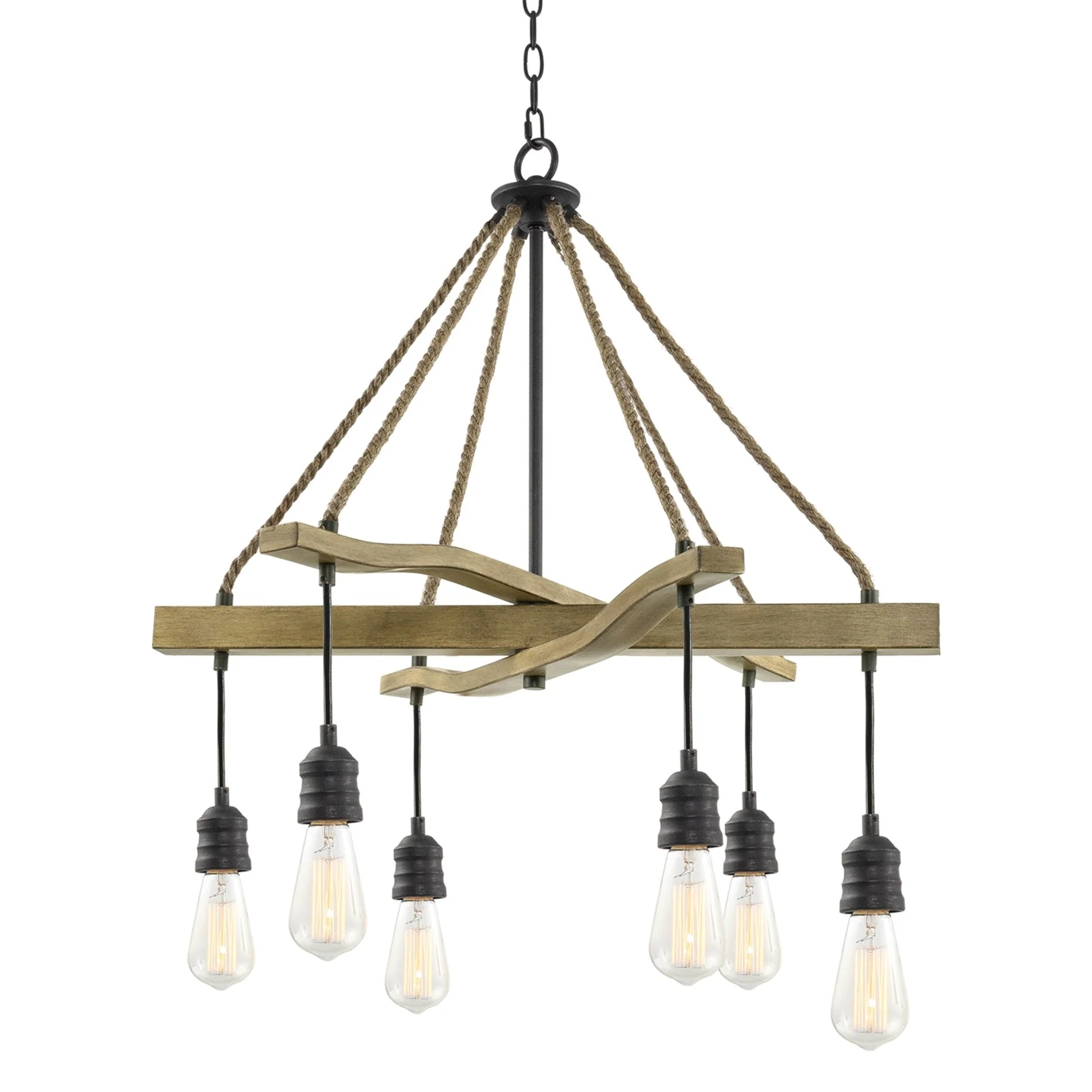Marlo 28 6-Light Farmhouse Pendant Chandelier