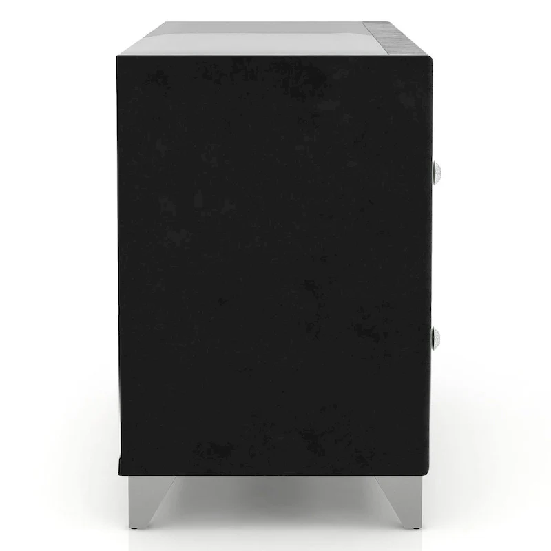 Ambrosia Glam Black Fabric Upholstered Nailhead 3-Piece Panel Bedroom Set by Furniture of America