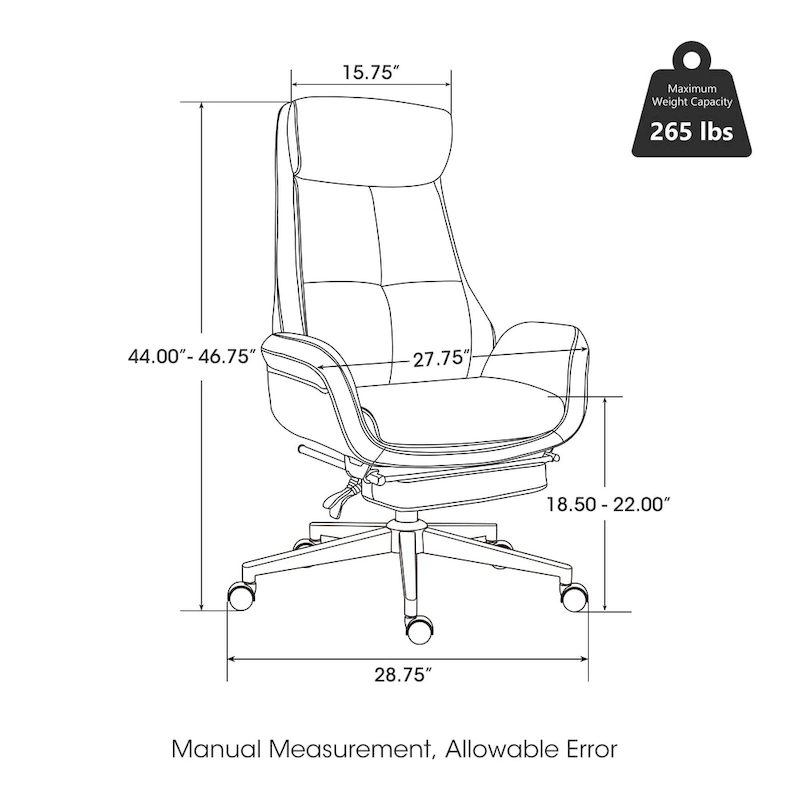 Glitzhome Adjustable Reclining Swivel High Back Home Office Chair with Footrest and Armrest