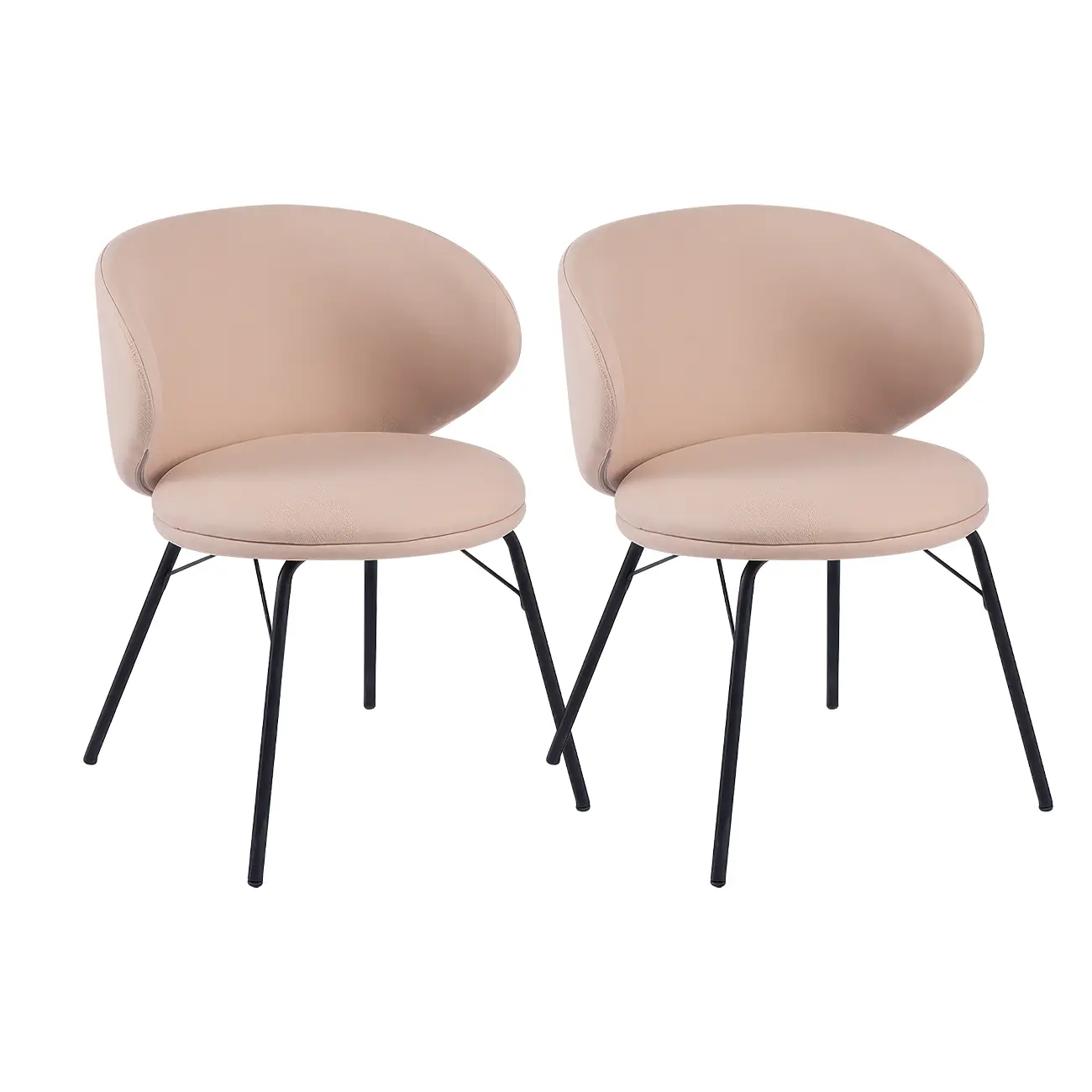 Modern Leathaire Upholstered Metal Leg Dining Chair