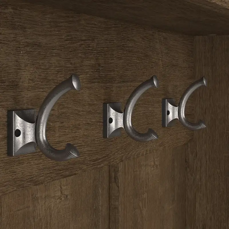 Woodland Hall Tree and Small Shoe Bench with Shelves by Bush Furniture