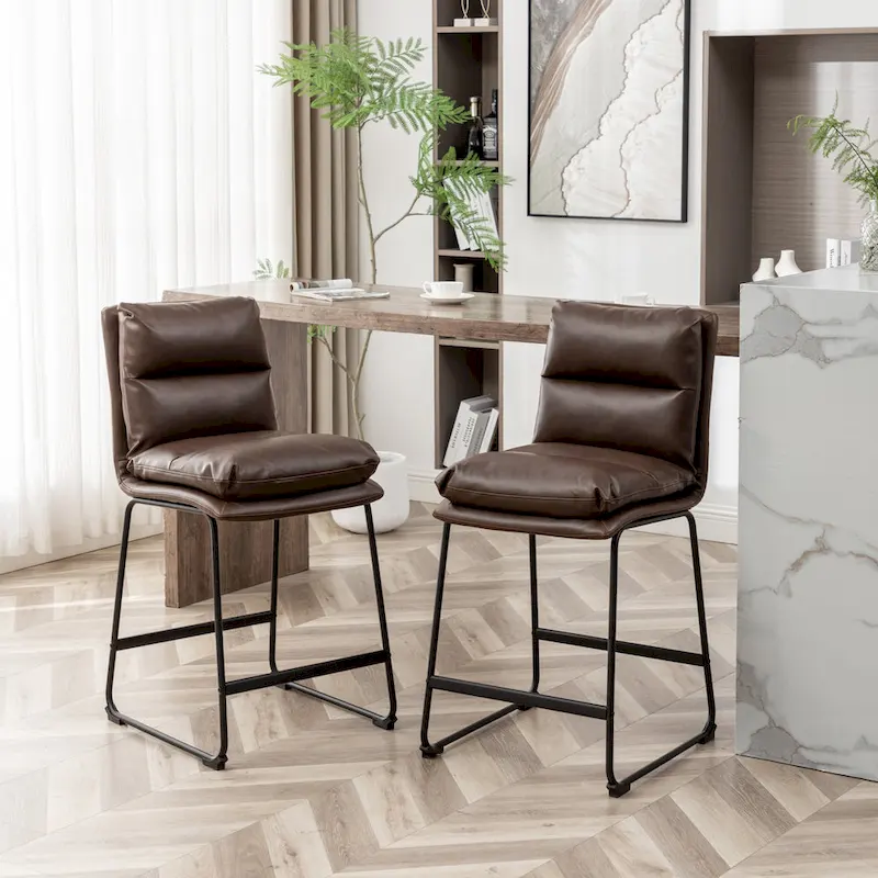 Upholstered 26-inch Counter Height Stools, Set of 2