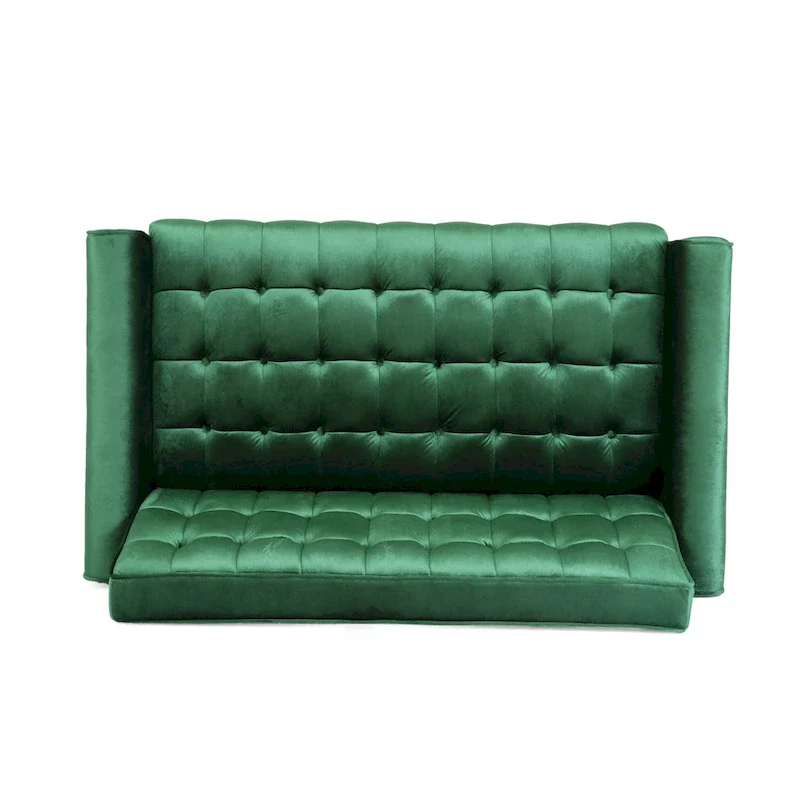 Harnett Tufted Velvet Tapered Leg Loveseat by Christopher Knight Home