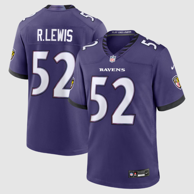 Baltimore Ravens Ray Lewis Purple Team Retired Player Game Jersey
