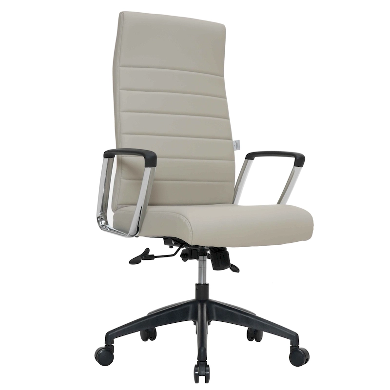LeisureMod Hilton Modern High Back Leather Conference Office Chair