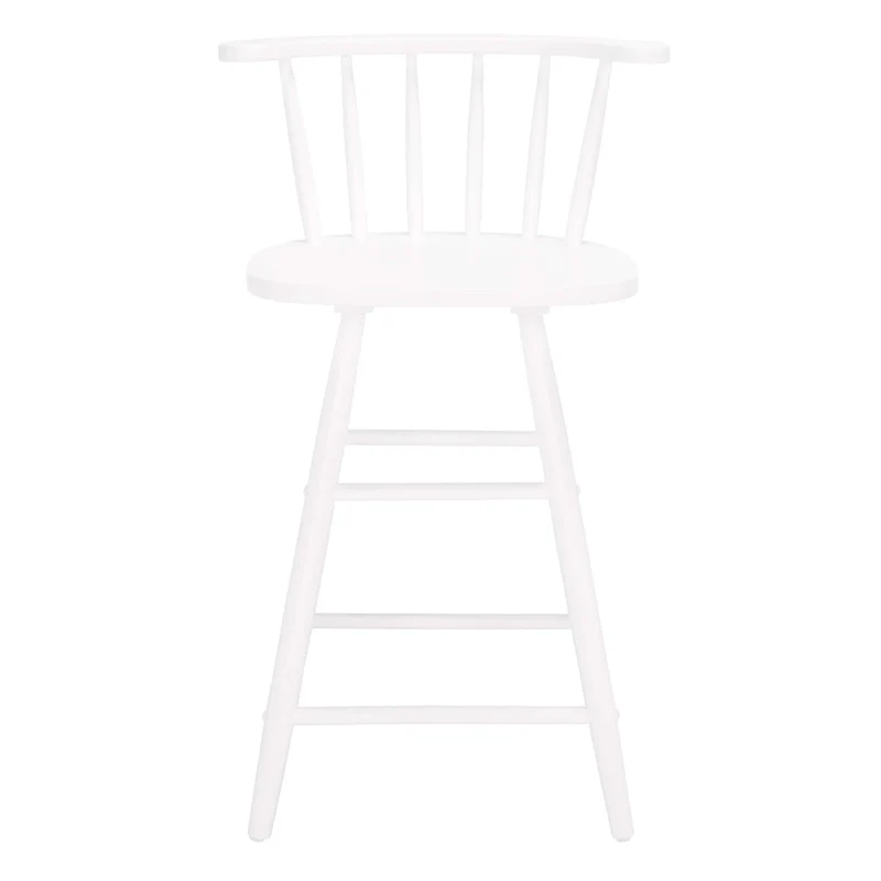 Farmhouse Counter Stool 25-Inch – Rustic-Chic Captain’s Chair Style – Jet Finish