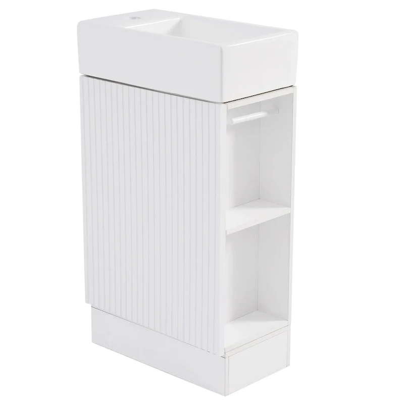 Bathroom Vanity Cabinet with Two-tier Shelf