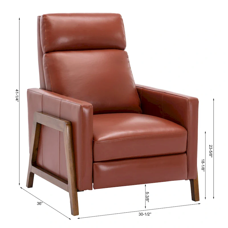 Top Grain Leather Push Back Recliner