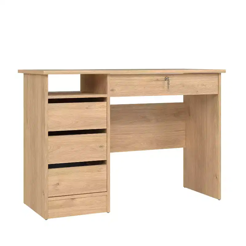 HomeStock 29.76 in.H Beige Color Wood Writing Desks with Concealed Storage Compartment