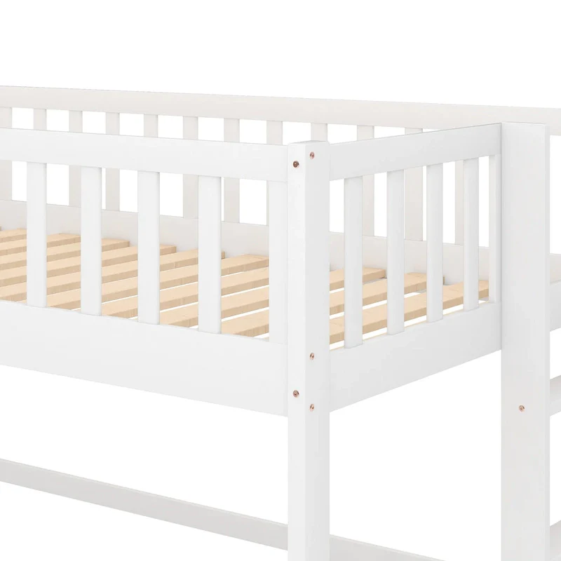 Pine Low Loft Bed with Slide