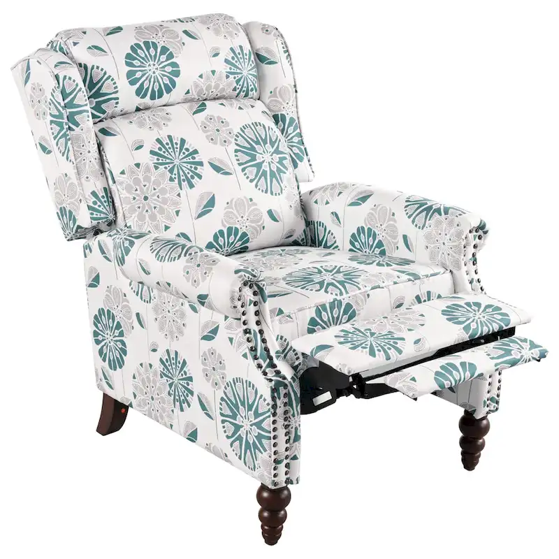 Upholstered Recliner with Wing Back