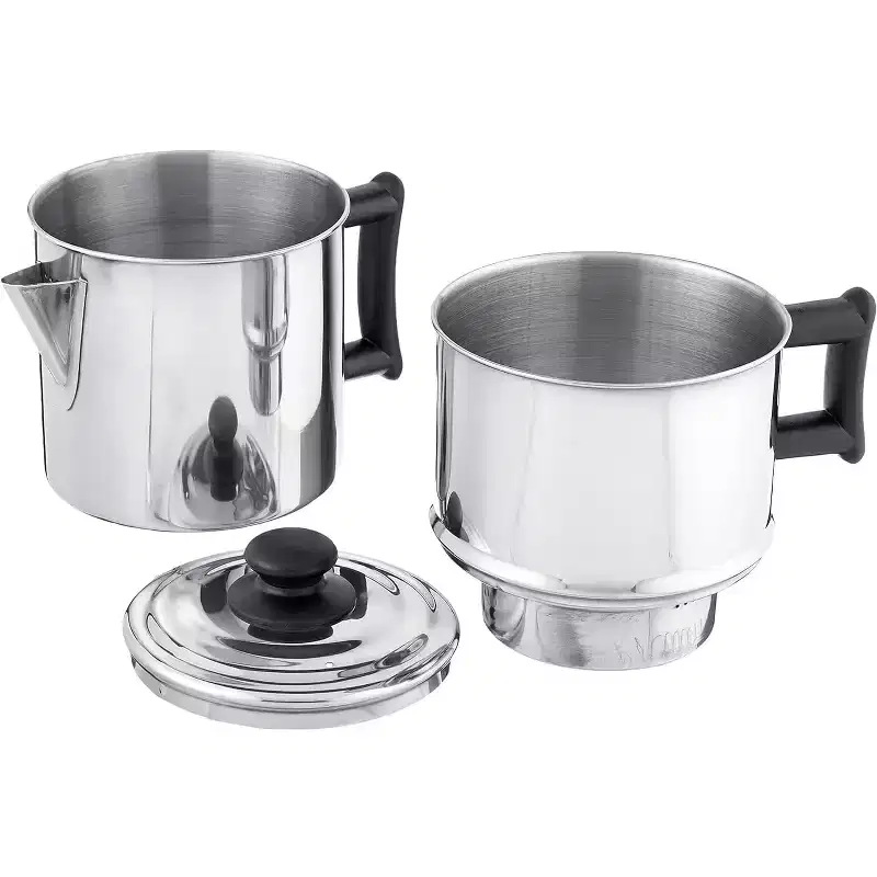 Shetler's Non-Electric Drip Coffee Maker, Classic Manual Coffee Brewing, Durable Stainless Steel, Perfect for Camping, Outdoors and Home Use