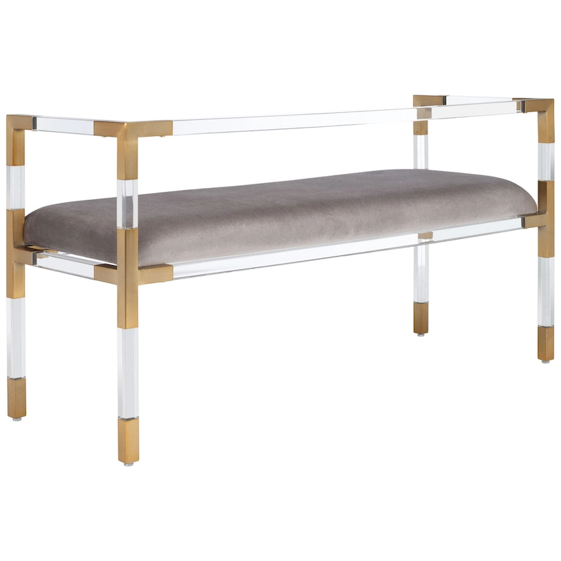 SAFAVIEH Couture Shakti Grey Acrylic Bench - 50Wx18Dx26H