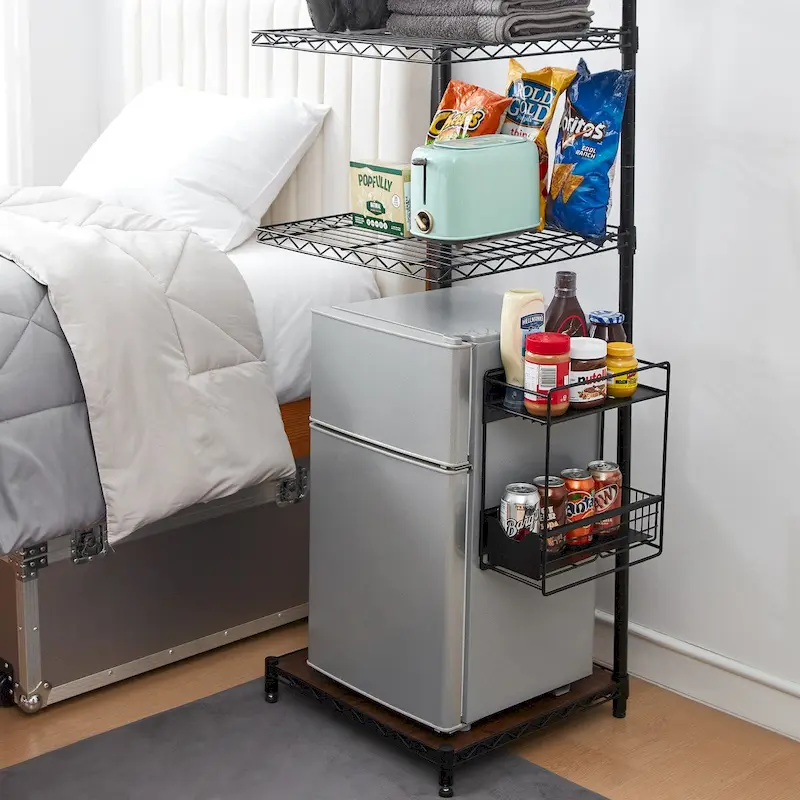 Magnetic Fridge Sliding Shelf — Side Refrigerator Storage Organizer, Black