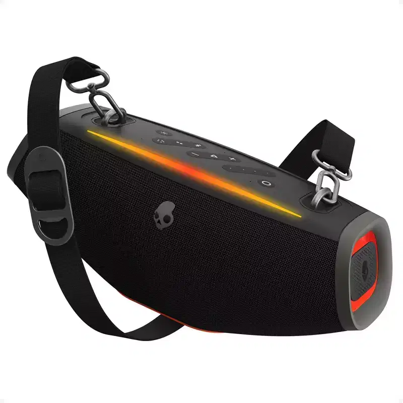 Skullcandy Barrel Mini Wireless Boombox Speaker, Bluetooth 5.3, IPX7 Waterproof, 12Hr Battery, LED Lights, Portable with True Wireless Stereo