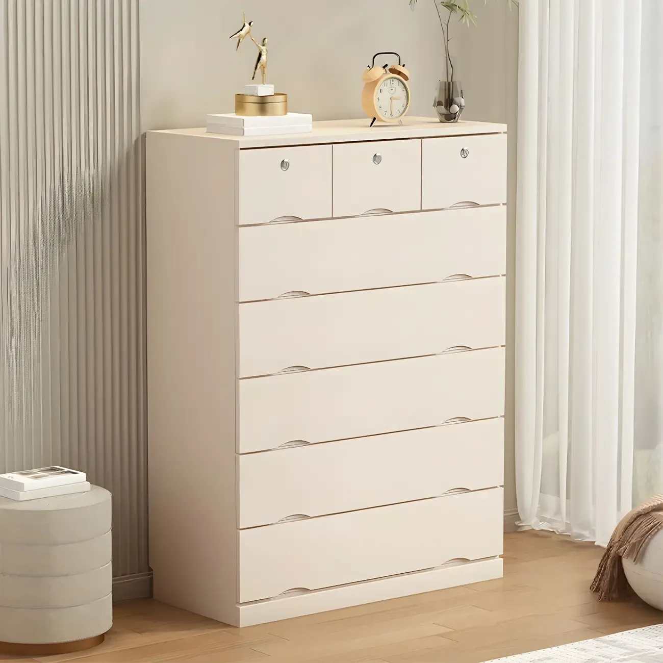 Stylish White Wooden Dressers with Soft Close Drawers
