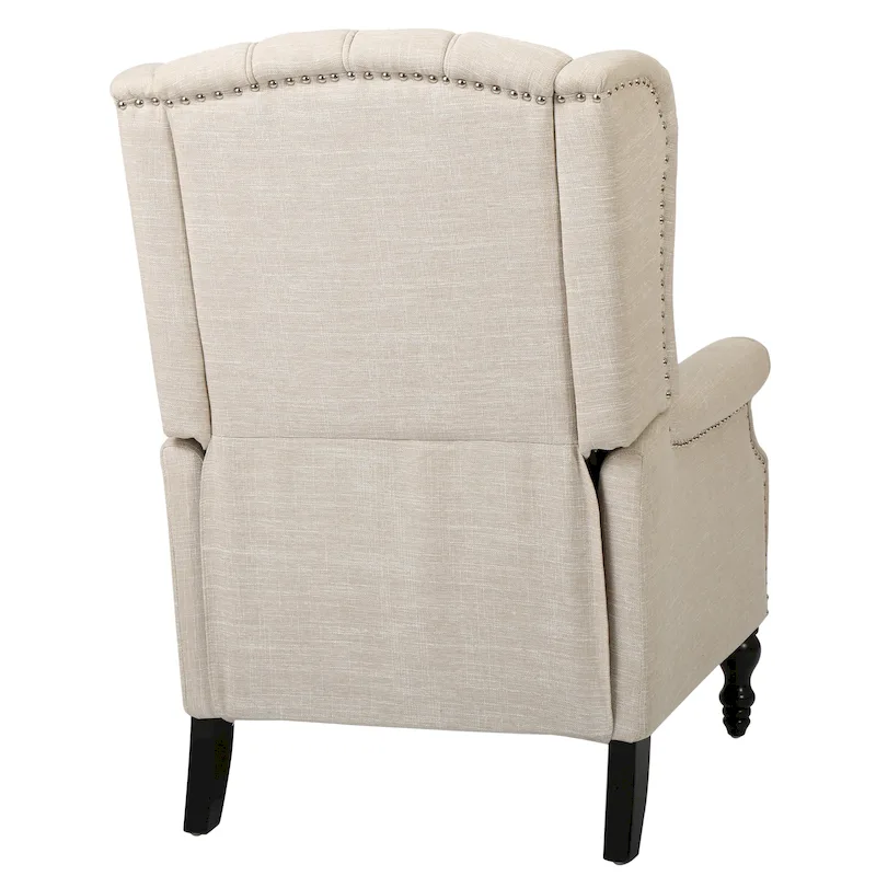 Tufted Fabric Wingback Recliner Club Chair