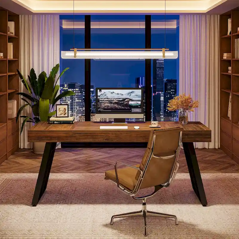 63-Inch Executive Desk, Industrial Large Computer Desk