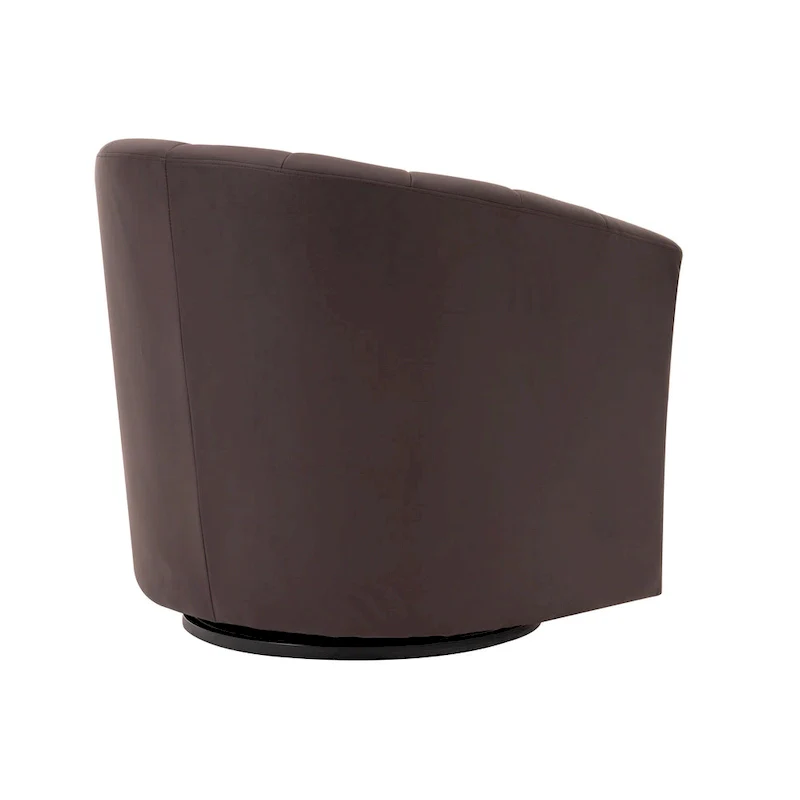 Swivel Barrel Accent Chair - Faux Leather Single Seat