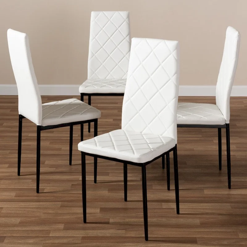 Modern Faux Leather Dining Chair 4-Piece Set by Baxton Studio
