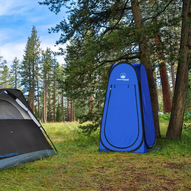 Pop Up Pod Privacy Tent - Camping, Beach, or Tailgate with Carry Bag (Blue) by Wakeman Outdoors