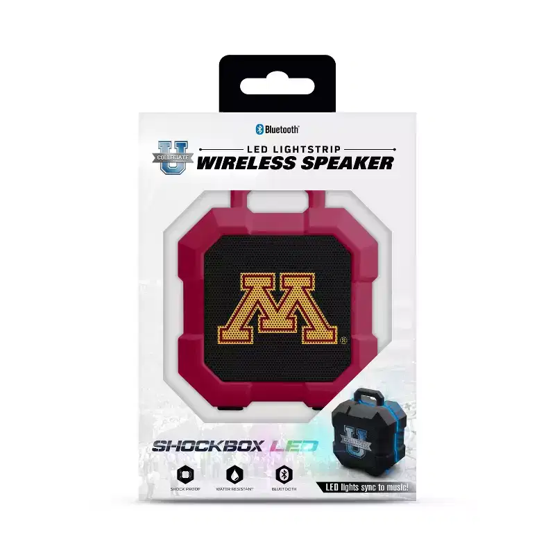 NCAA Minnesota Duluth Bulldogs LED Shockbox Speaker: Bluetooth Portable Audio