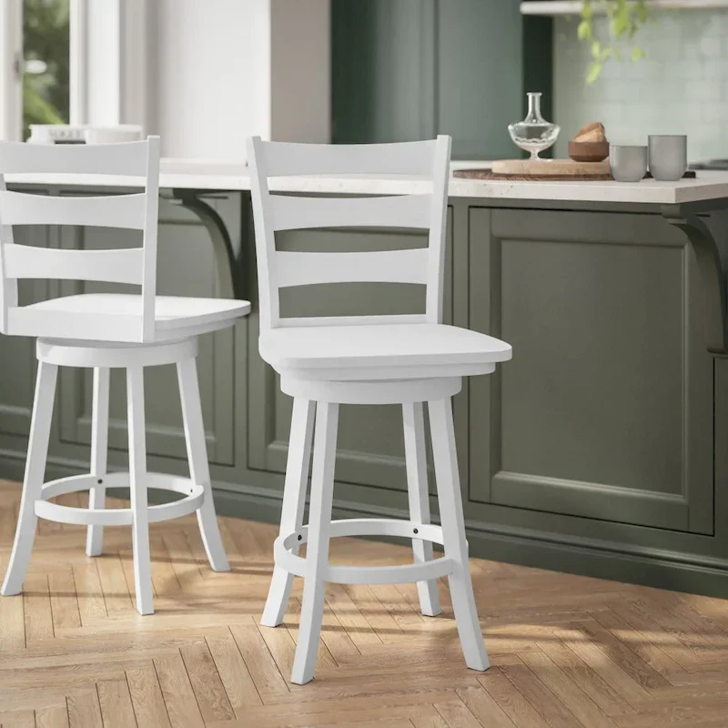 Commercial Wooden Swivel Counter Height Stool
