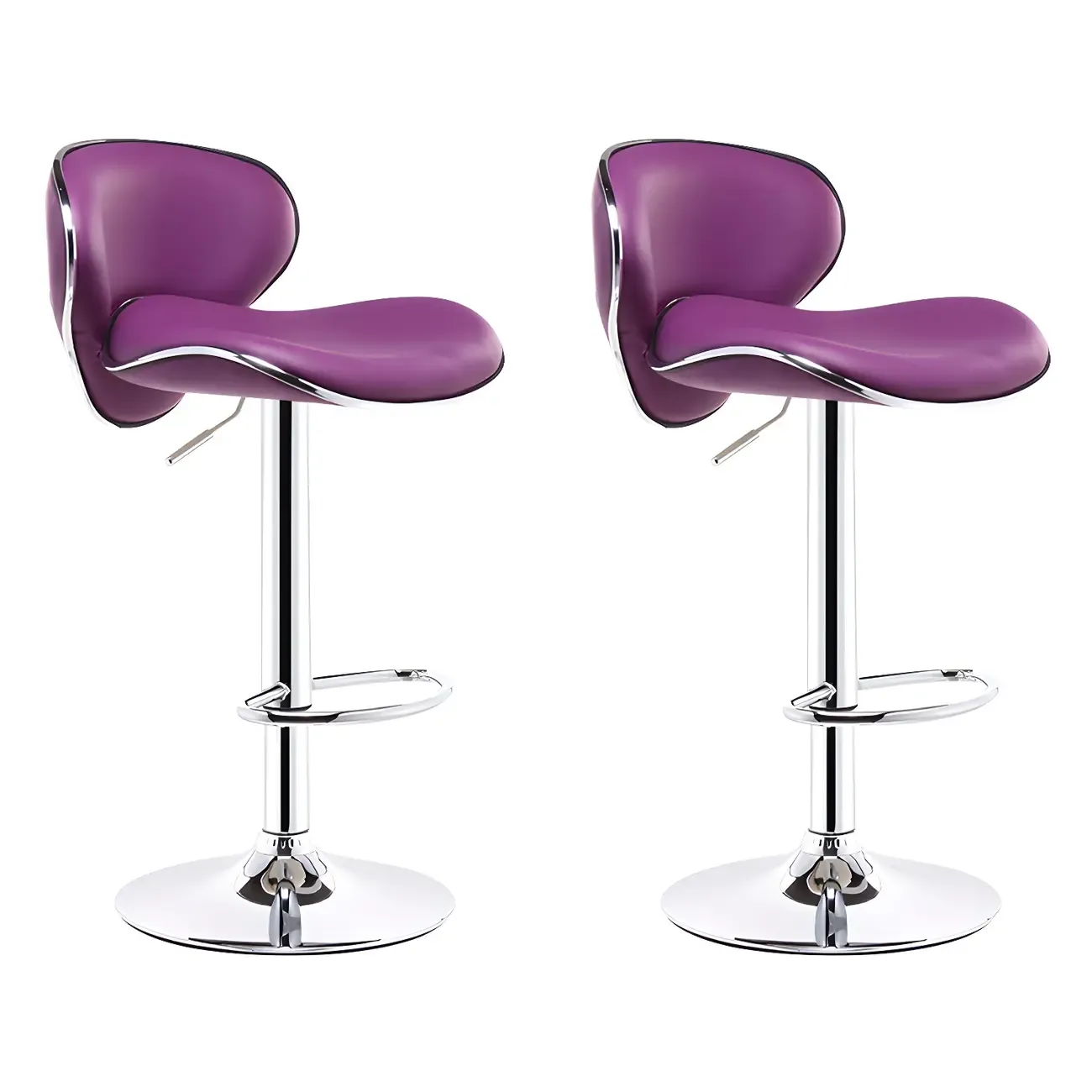 360° Swivel Faux Leather Bar Stools Adjustable Height Bucket Seat