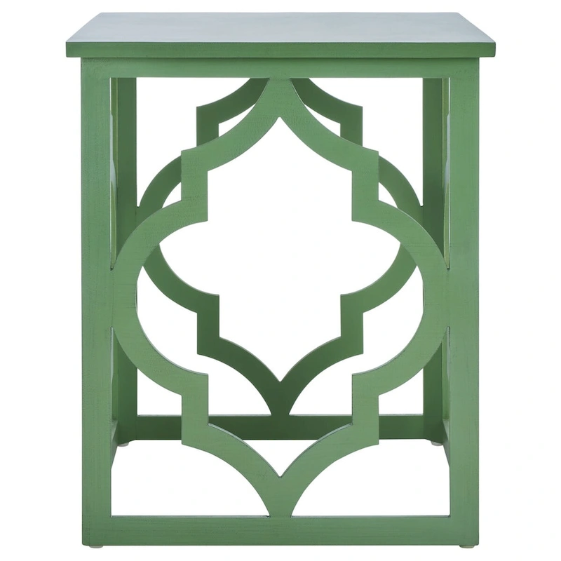 SAFAVIEH Grayce Trellis Silver Leaf End Table. - 19  W x 19  D x 23  H - 19Wx19Dx23H