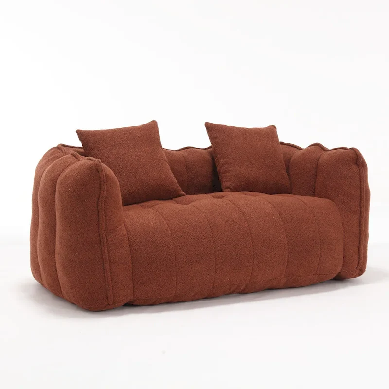 Modern 65-Inch Chenille Tufted Loveseat Accent Chair with High-Resilience Foam