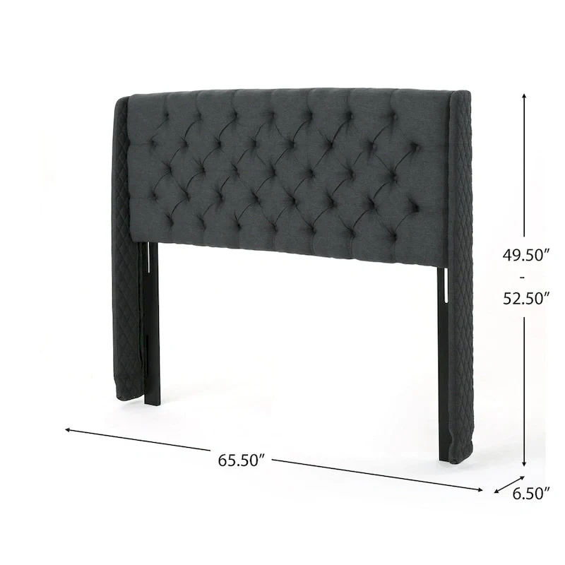 Queen Wingback Headboard - Button Tufted Diamond Stitch