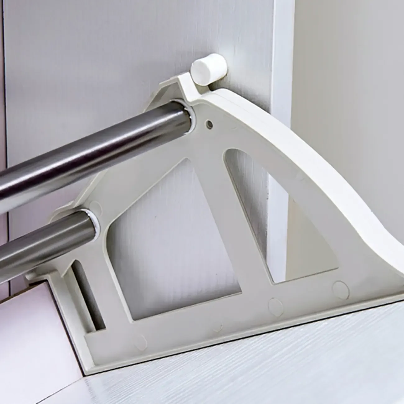 Narrow Wall-Mounted White Shoe Cabinet with Drawers