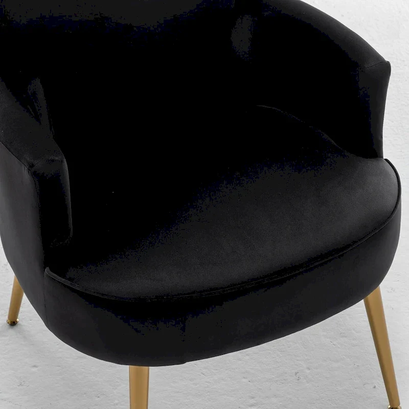 Velvet Accent Chair with Gold Metal Legs