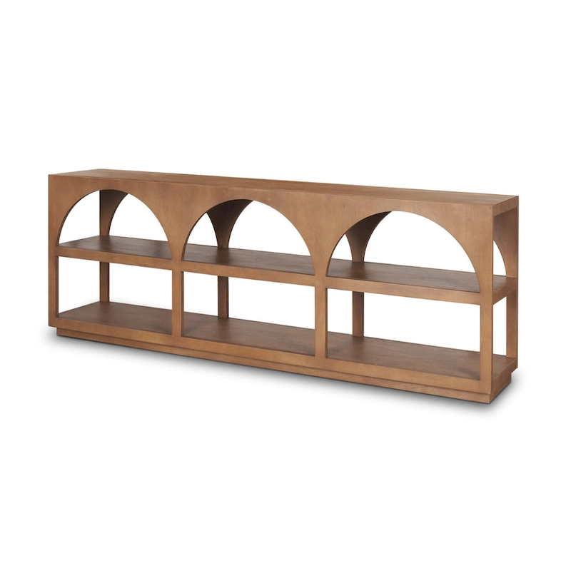Bela Medium Brown Solid Wood Arched Console Table (54)