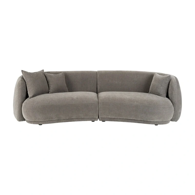 Neutral Modern 4-Seat Rectangle Curved Sofa – 117 x 49 x 31
