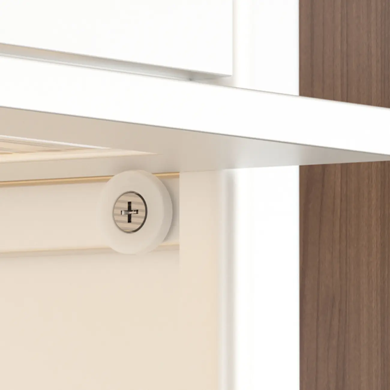 Chalk Vertical Bookshelves with 3 Cabinets, 3-Shelf Alloy Frame and Closed Back