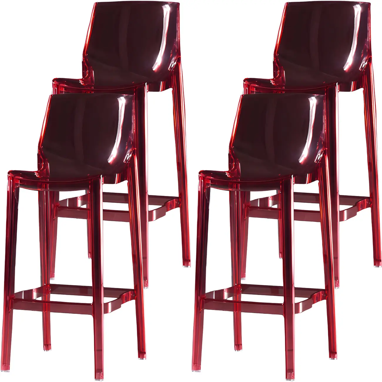 Modern Acrylic Transparent Chic Rectangle Durable Bar Stool