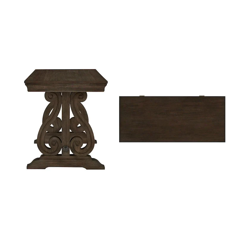 Wire Brushed Oak Writing Desk with Drawer