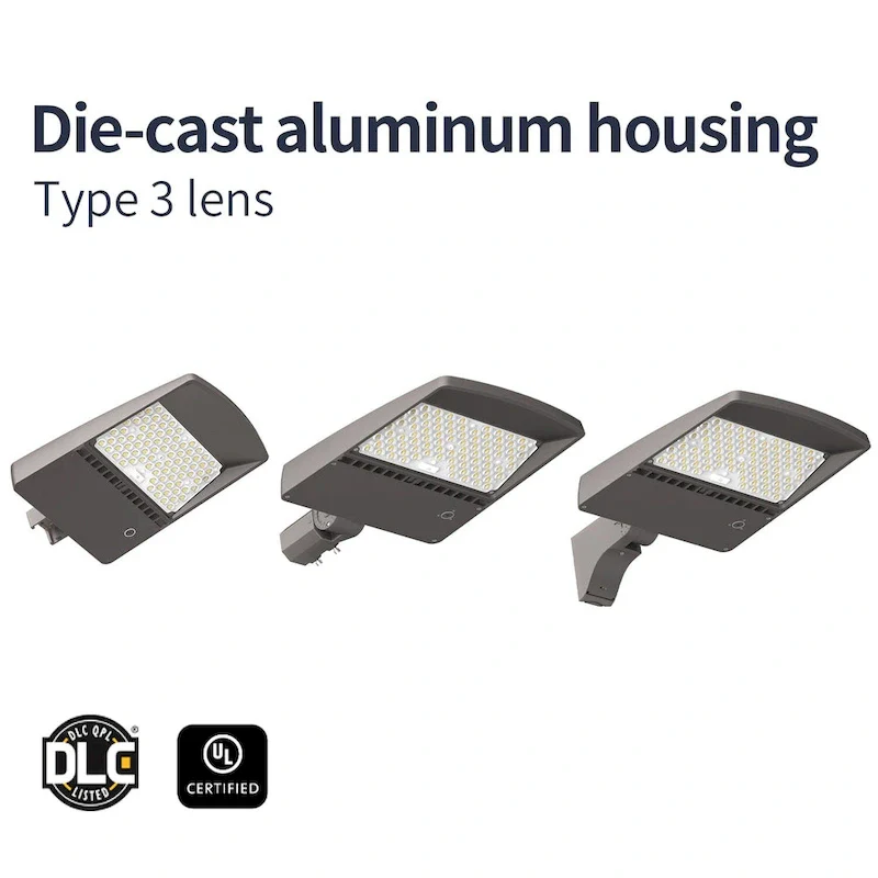 LED Area Light Type III, Dimmable, 50-150W Wattage Selectable, Bronze, 120-277Vac, UL Listed, 1 Pack - 15.65