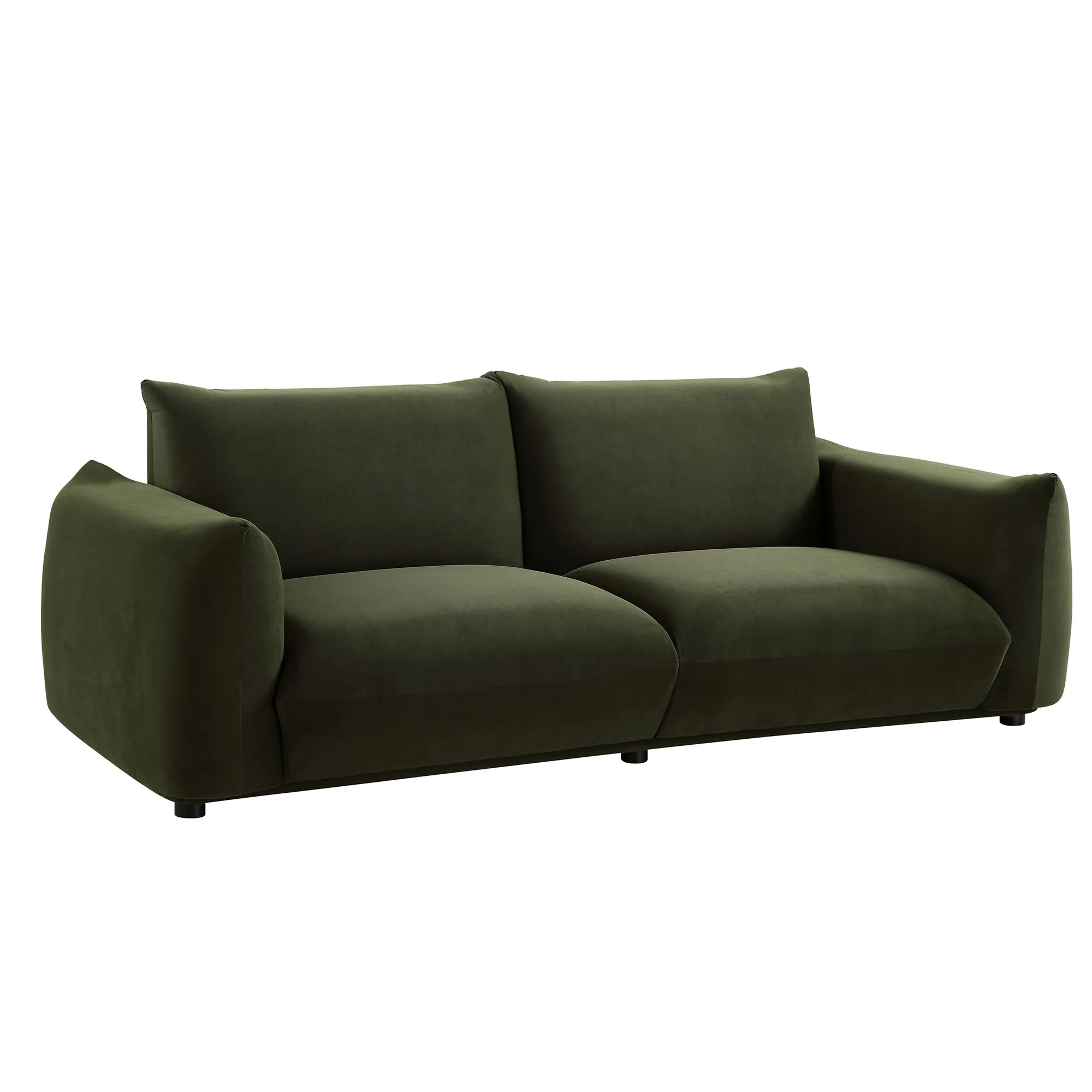 Three Seater Sofa, Moss Green Velvet