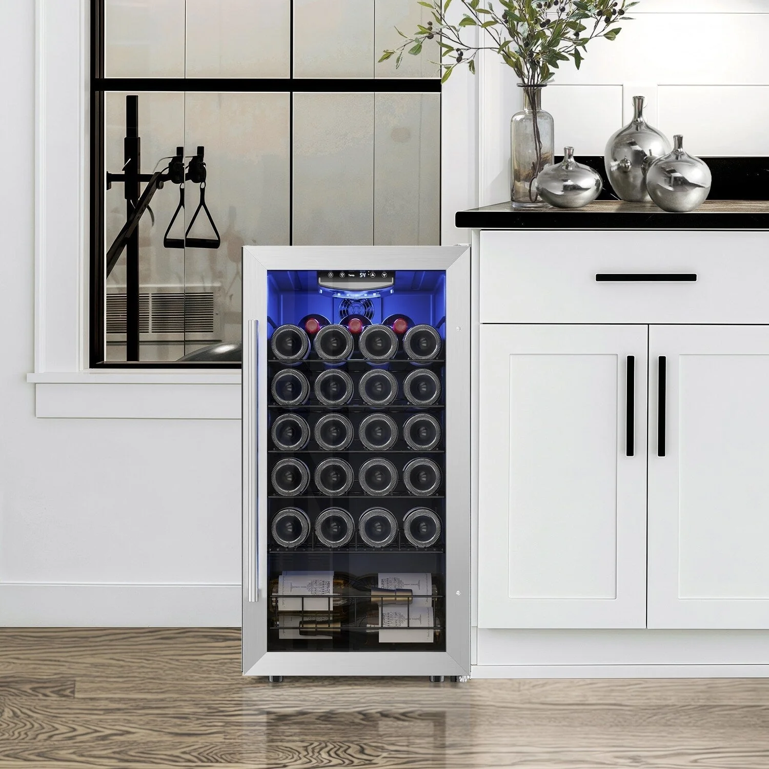Yeego 17 Inch Single Zone 27-Bottle Freestanding Wine Cooler Mini Fridge - 16.9 inch