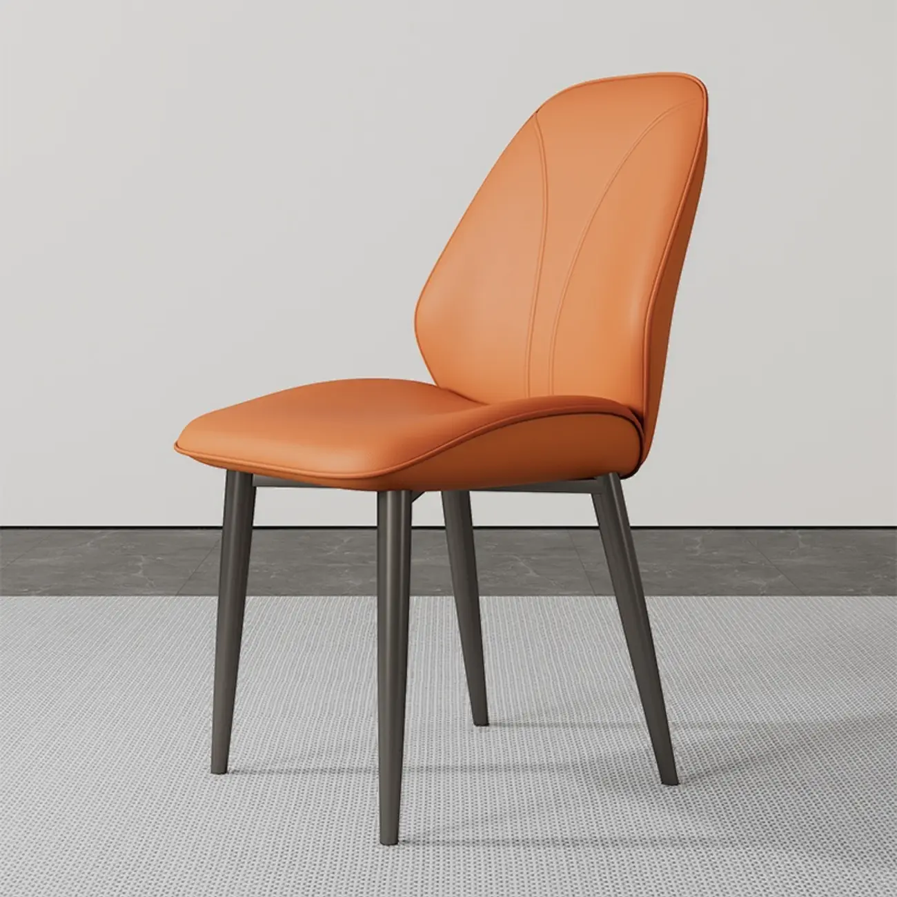 Modern Upholstered Faux Leather Armless Dining Chair