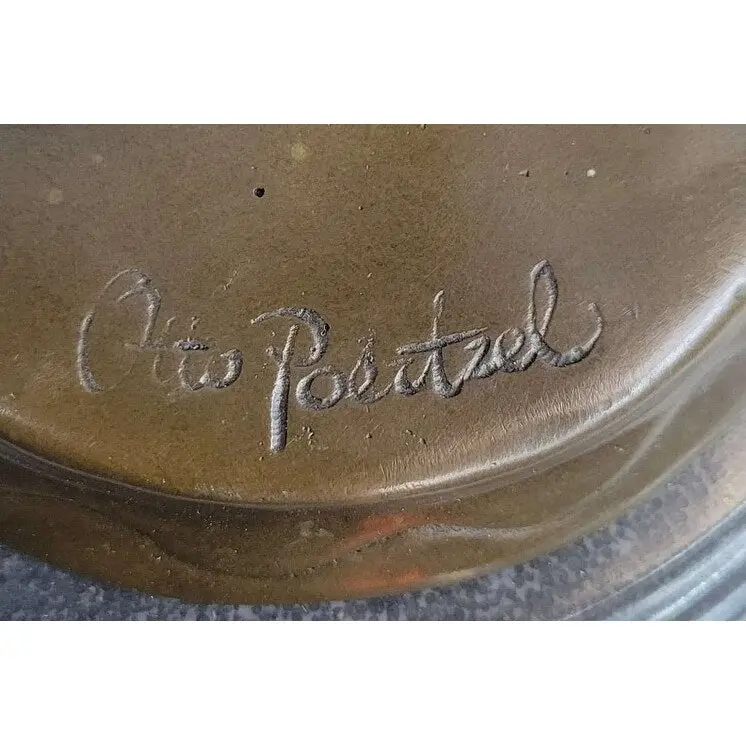 Signed Otto Poertzel Bat Dancer Bronze Sculpture Art Deco Nouveau Marble Figure