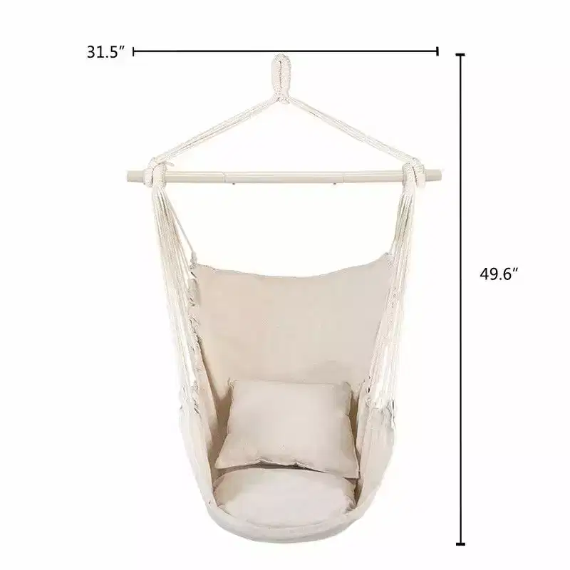 Karl Home Single Person Hanging Hammock Chair in Beige