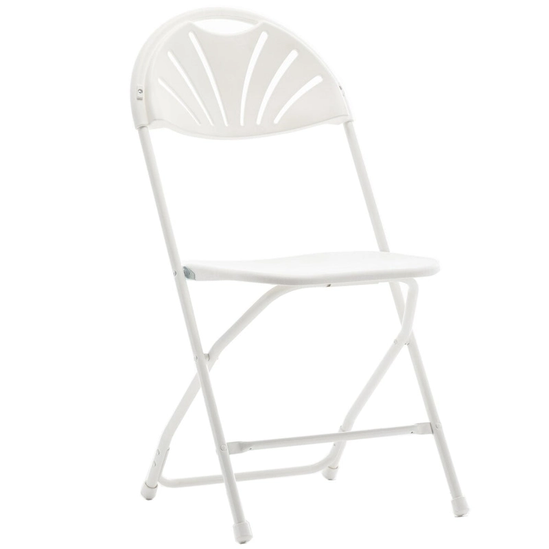 BTEXPERT White Plastic Folding Chair Steel Frame Commercial High Capacity Event Chair Lightweight Wedding Party Set of 6